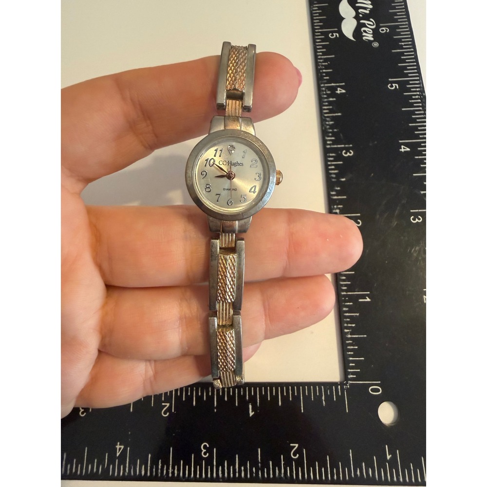 CC Hughes Ladies Two Tone Diamond Accent Dress Watch 25459MJ L336-08 Silver Gold
